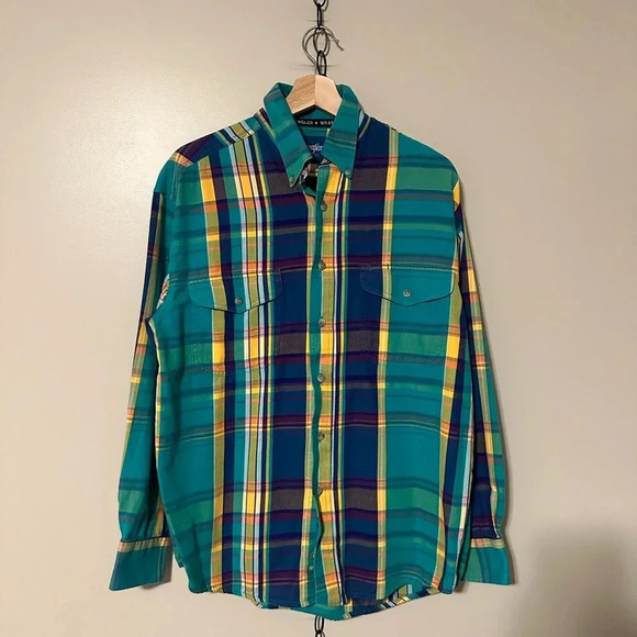Vintage Wrangler Western Plaid Button-up Shirt Medium - Picture 1 of 4